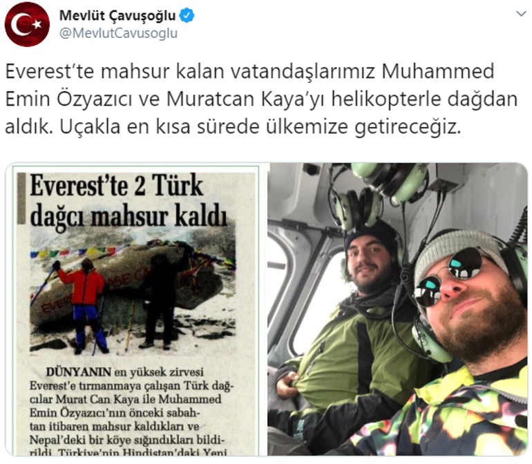 Son dakika haberleri... Everestte mahsur kalan Türk dağcılarla ilgili Bakan Çavuşoğlundan açıklama