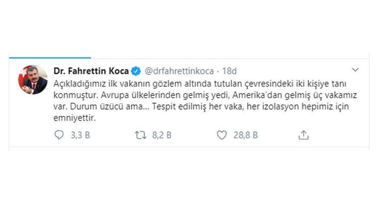 Son dakika haberi... Sağlık Bakanı Fahrettin Koca duyurdu Vaka sayısı arttı