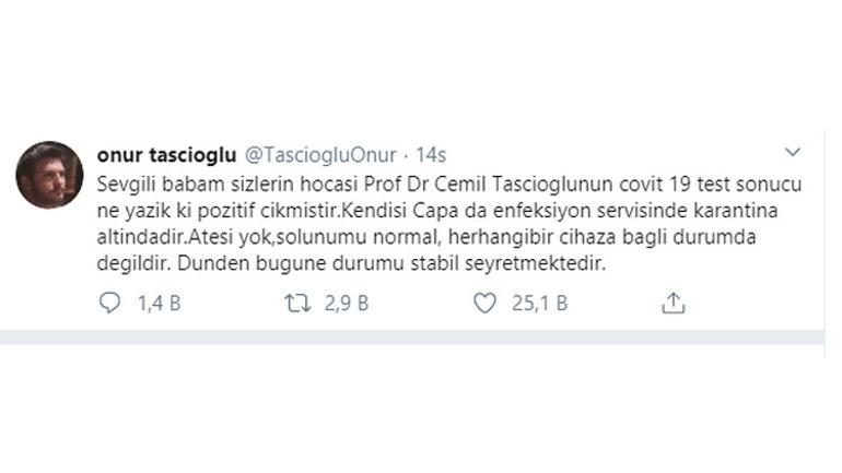 Çapa Tıp Fakültesinde öğretim üyesi bir profesörde corona virüs pozitif çıktı