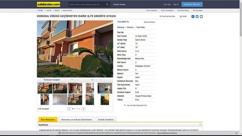 Koronavirüs ev ilanlarına sıçradı