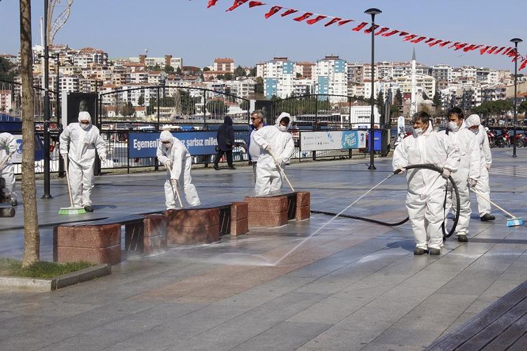 Çanakkale'de kordon boyu dezenfekte edildi