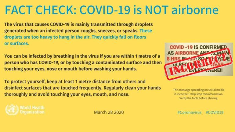 Dünya Sağlık Örgütü açıkladı! Koronavirüs hava yoluyla bulaşır mı?