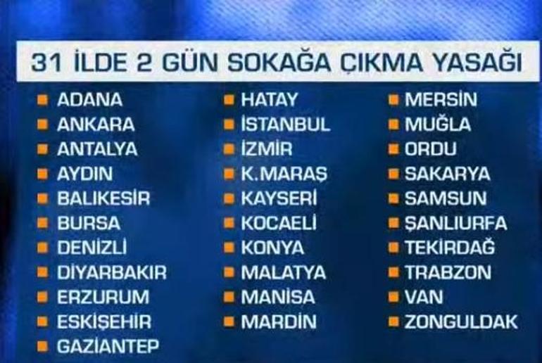 Son dakika haberi: 31 ilde 48 saat sokağa çıkma yasağı