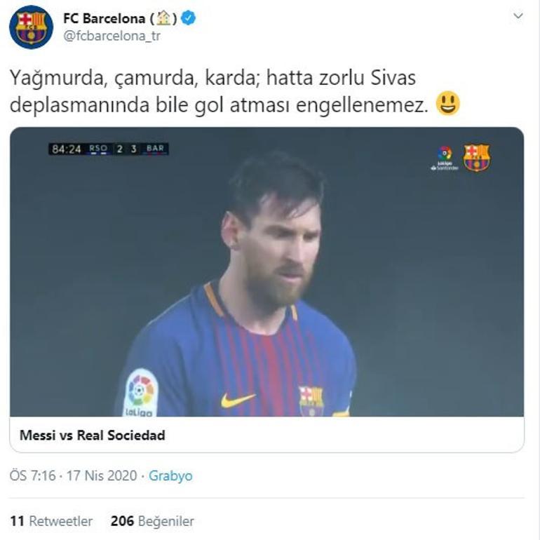 Barcelona'dan Sivasspor paylaşımı!