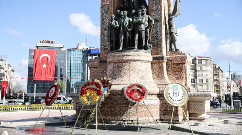 Taksim'deki Cumhuriyet Anıtı önünde tören düzenlendi - Son Dakika ...