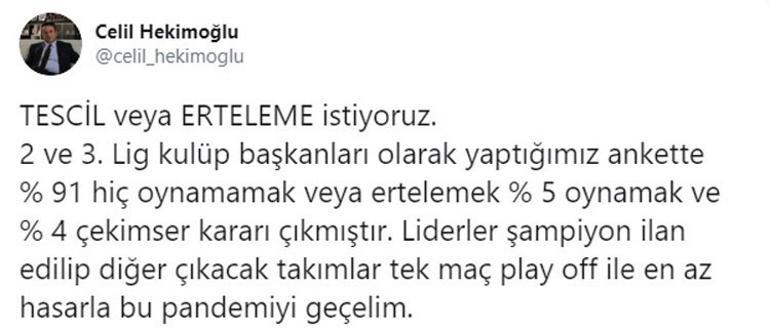 Celil Hekimoğlu: "Tescil veya erteleme istiyoruz"