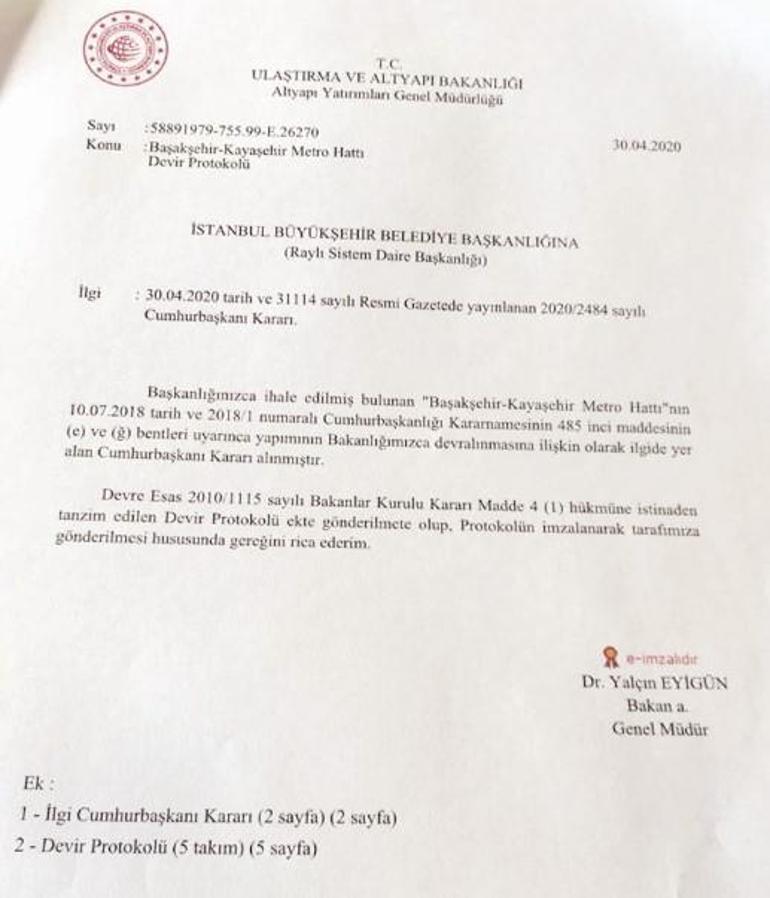 Bakana ‘Projeyi siz mi durdurdunuz’ diye sordum