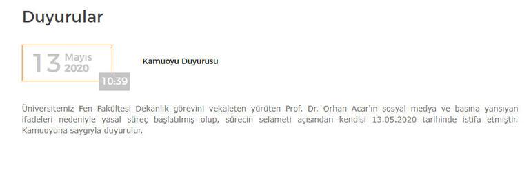 Son dakika haberler... Skandal sözlerin ardından Gazi Üniversitesi Dekanı Prof. Dr. Orhan Acar istifa etti