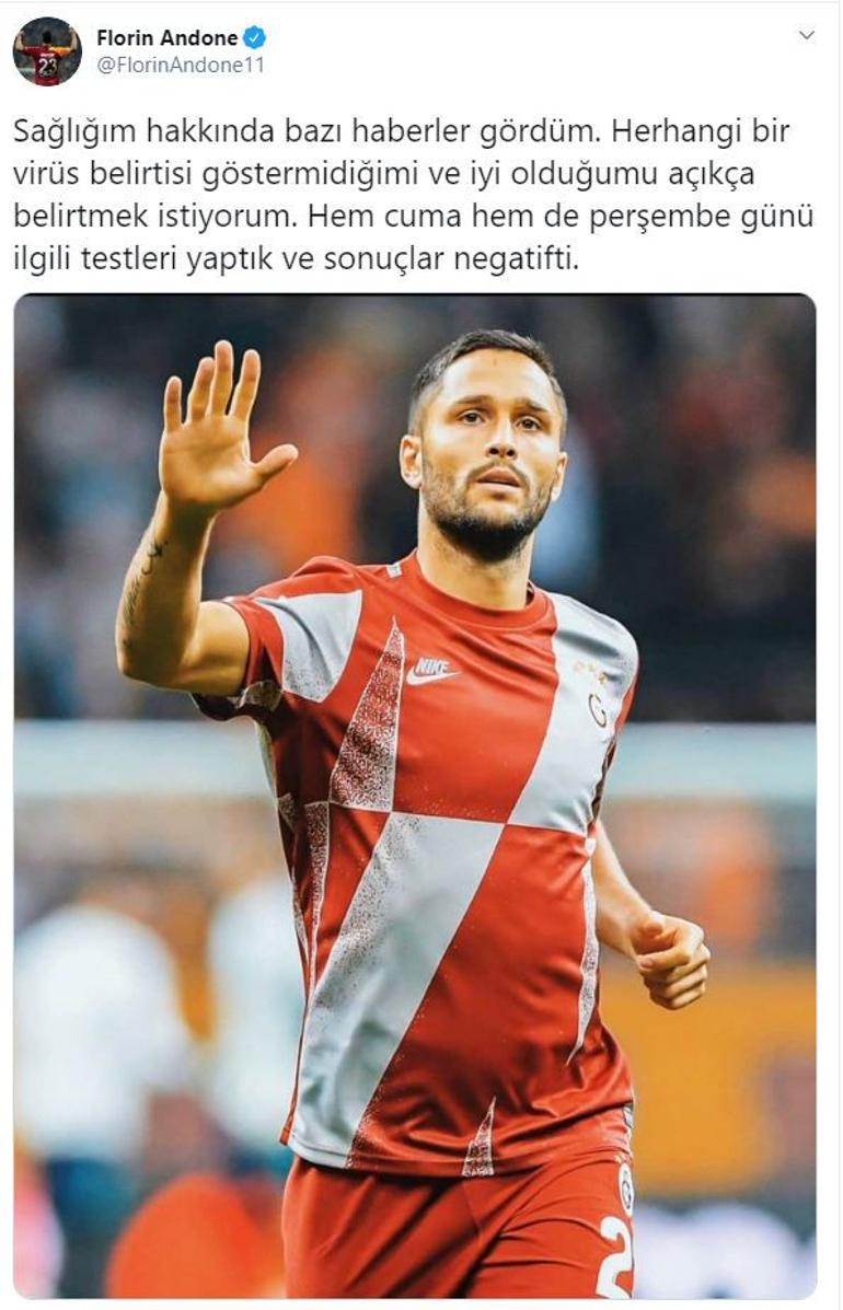 Son dakika: Galatasaraylı Florin Andone Corona virüs test sonucunu açıkladı!