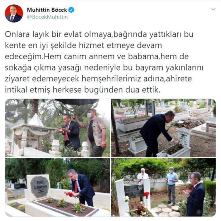 Muhittin Böcekin tepki çeken görüntüsü Kendisi şemsiye altında koruması sırılsıklam