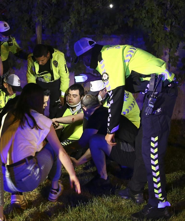 Başkentte polis uygulamasına araç daldı Çok sayıda yaralı var