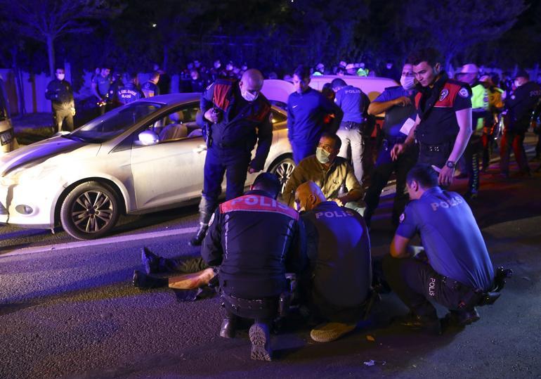 Başkentte polis uygulamasına araç daldı Çok sayıda yaralı var
