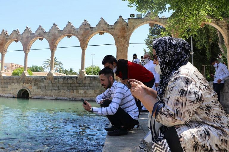 Şanlıurfa’da vatandaşlar Balıklıgöl ile hasret giderdi