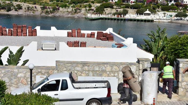 Son dakika... Ve Yılmaz Özdilin villasındaki kaçak kısımların yıkımı başladı