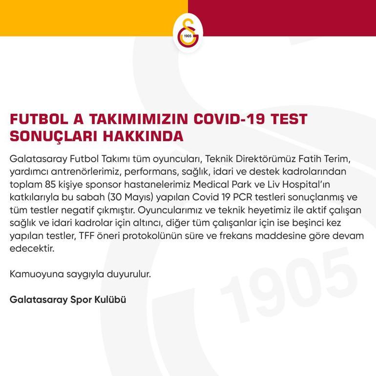 Son Dakika | Galatasaray corona virüsü(koronavirüs) test sonuçlarını açıkladı!