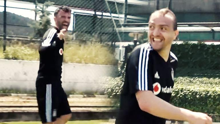 Beşiktaş idmanında ayak tenisi heyecanı! Caner ve Gökhan...