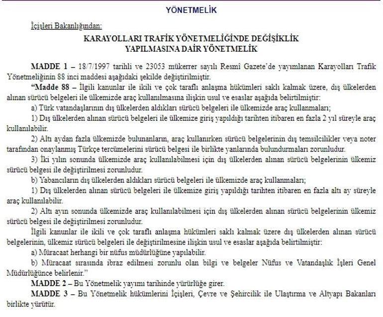 Son dakika... Ehliyetlerle ilgili önemli karar Resmi Gazetede yayımlandı