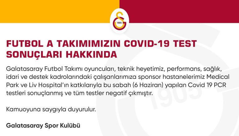 Son Dakika | Galatasaray'dan corona virüsü testi açıklaması!