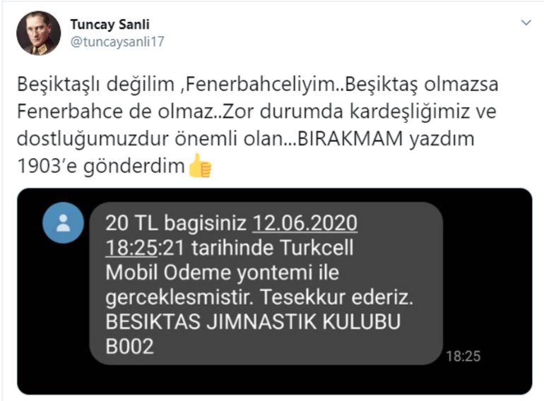 Son Dakika | Fenerbahçe'nin eski yıldızı Tuncay Şanlı'dan Beşiktaş'a destek!