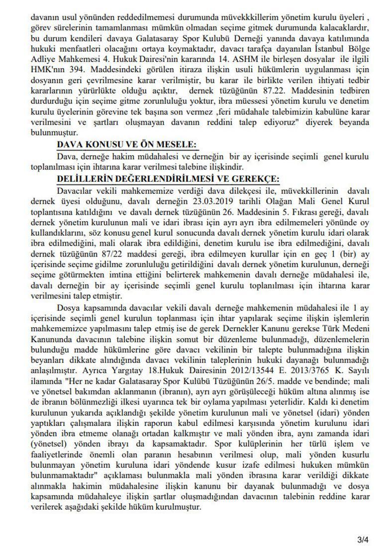 Galatasaray'da 'kayyum' davasında yeni gelişme! 4 Haziran'daki o dilekçe ile...