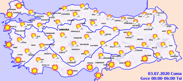 Hava bugün nasıl olacak Meteorolojiden sıcak hava uyarısı: 3 Temmuz hava durumu tahminleri