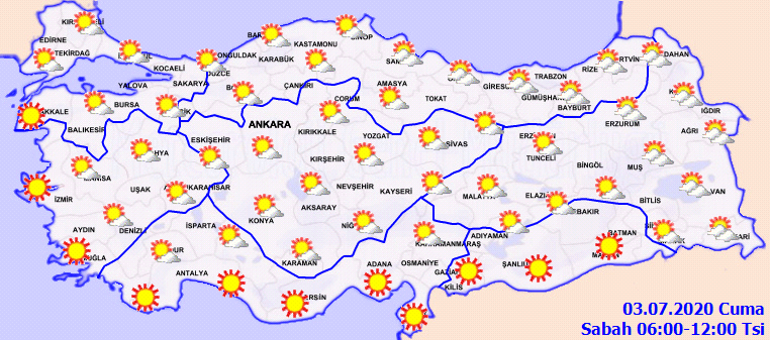Hava bugün nasıl olacak Meteorolojiden sıcak hava uyarısı: 3 Temmuz hava durumu tahminleri