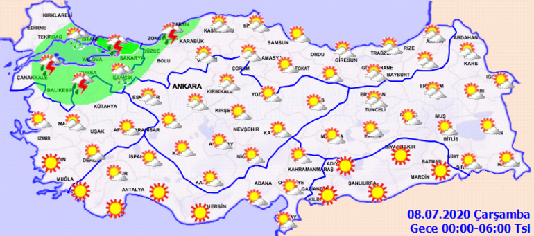 bugun hava durumu nasil olacak istanbul icin yagis uyarisi 8 temmuz il il hava durumu tahminleri son dakika haberleri