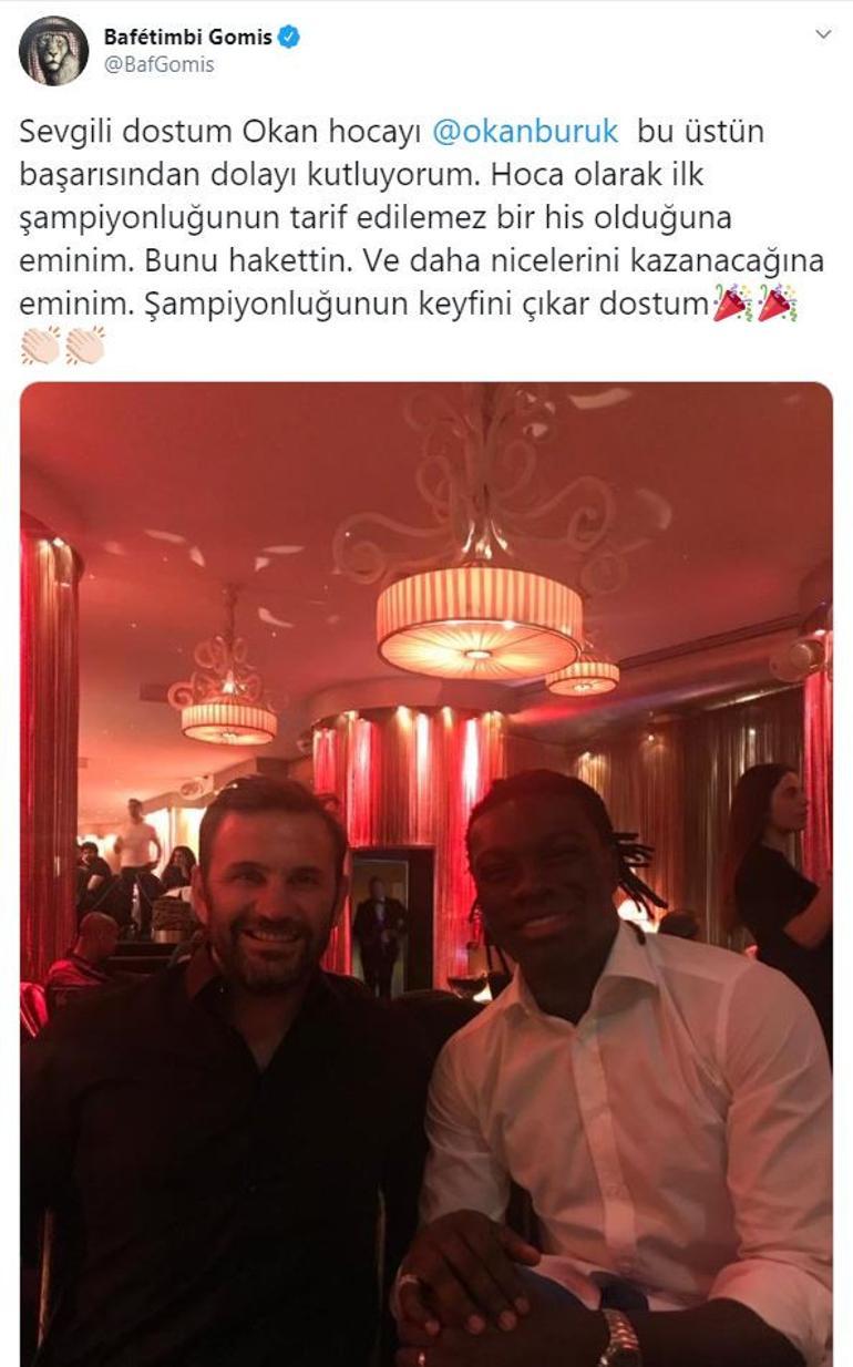 Başakşehir'in şampiyonluğu sonrası Bafetimbi Gomis'ten Okan Buruk mesajı