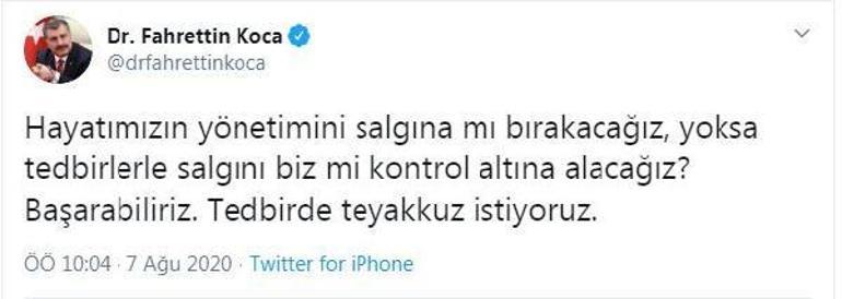 Bakan Koca: Tedbirde teyakkuz istiyoruz