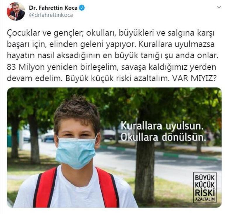 Bakan Koca: Kurallara uyulsun, okullara dönülsün