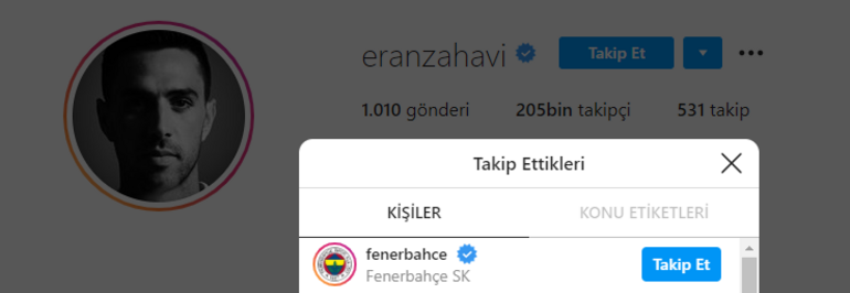 Son Dakika | Eren Zahavi, Fenerbahçe'yi sosyal medyadan takibe aldı!