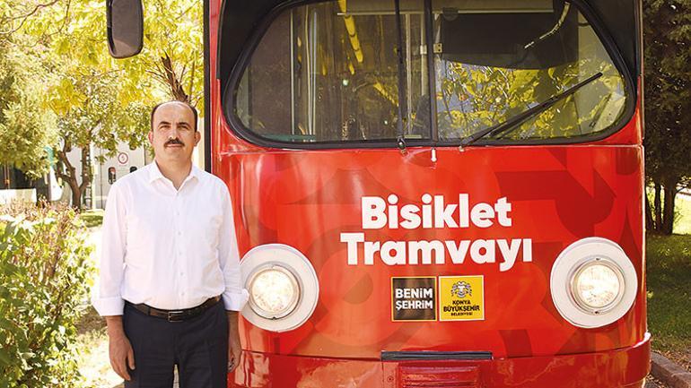 Bisiklet şehri Konya’dan Türkiye’de bir ilk: Bisiklet tramvayı raylarda