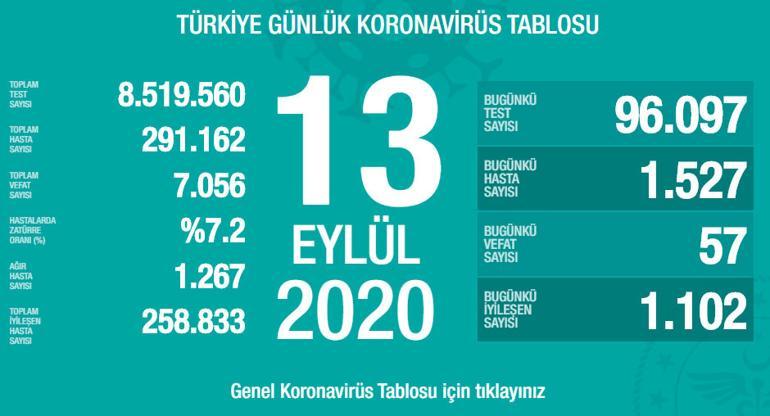 Son dakika haberi: Sağlık Bakanlığı, 13 Eylül korona tablosu ve vaka sayısını açıkladı