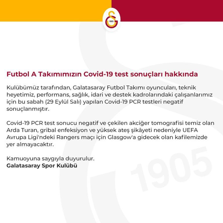 Son dakika haberi | Galatasaray'da Arda Turan, Rangers maçı kadrosunda yok!