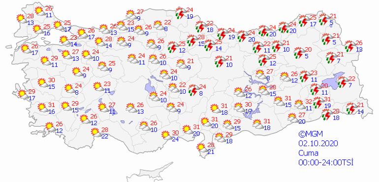 Hava durumu tahminleri 2 Ekim 2020 Hava nasıl olacak O illere yağmur uyarısı