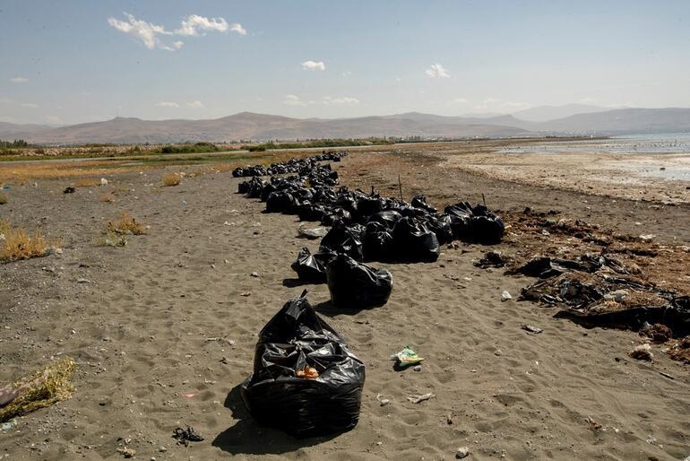 Van Gölü sahillerinde 40 ton çöp toplandı