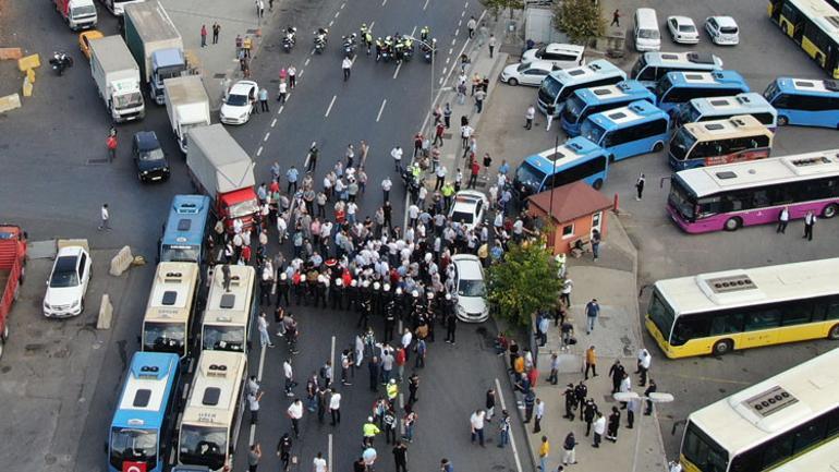 Haremde minibüsçü eyleminde gerginlik