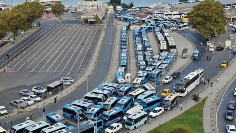 Haremde minibüsçü eyleminde gerginlik