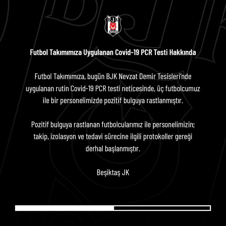 Son Dakika Haberi | Beşiktaş'ta 4 koronavirüs vakası