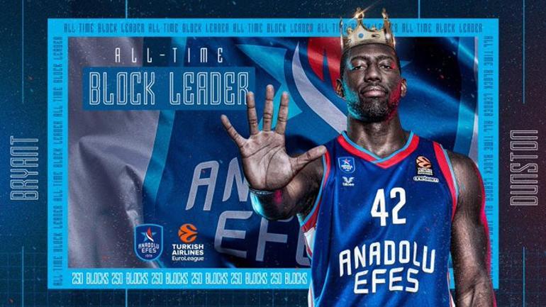 Anadolu Efes'ten Bryant Dunston'a büyük jest! Tribün bloklarına adı verildi...