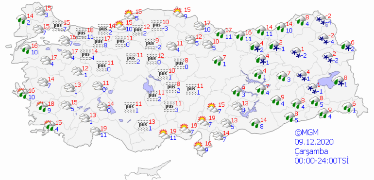 meteoroloji den kar yagisi uyarisi bugun hava nasil olacak mgm 9 aralik il il hava durumu tahminleri son dakika haberleri