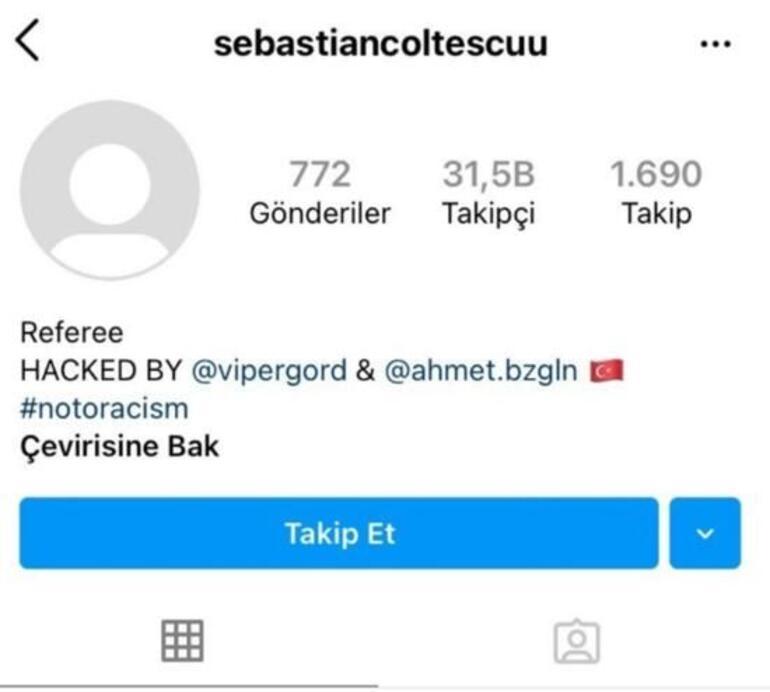 Son Dakika Haberleri | Türk hackerlar, PSG-Başakşehir maçındaki hakem Sebastian Coltecu'nun hesabını hackledi!