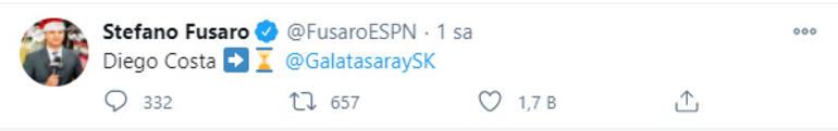 Galatasaraylıları heyecanlandıran paylaşım! Diego Costa transferini sosyal medyadan duyurdu