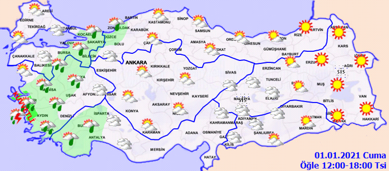 Son Dakika Haberleri … Yeni yılın ilk günü için hava durumu tahmini: Sarı Uyarı