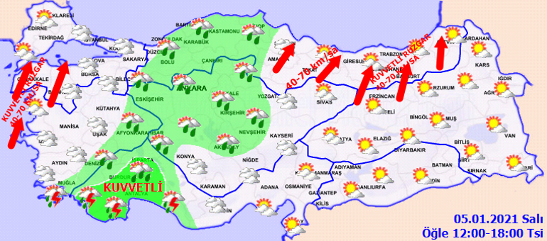 Meteorolojiden çok sayıda ile uyarı Sarı ve turuncu alarm verildi