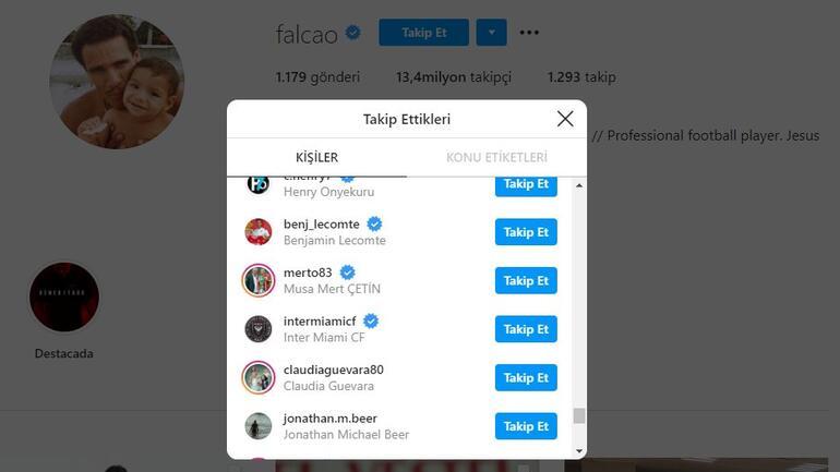 Radamel Falcaodan şaşırtan hareket Galatasarayı Instagramdan sildi