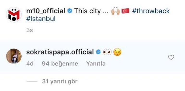 Sokratis Papastathopulos, Mesut Özilin'ın İstanbul gönderisini beğendi