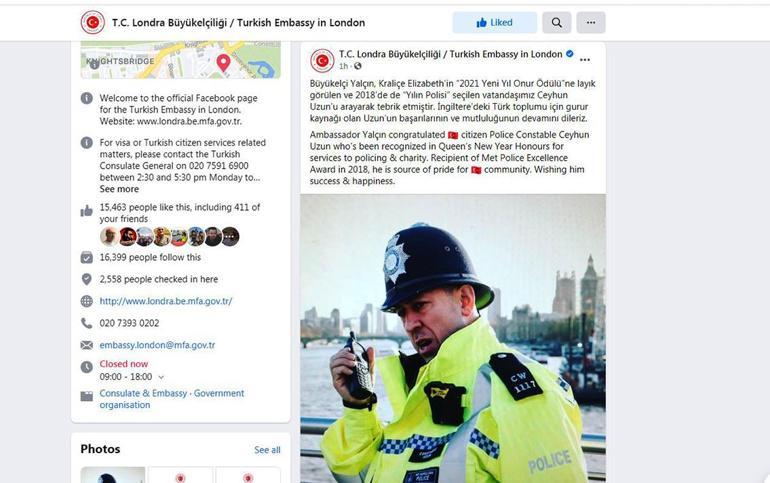 Londra Büyükelçisi’nden Türk polise tebrik: Gurur kaynağımız