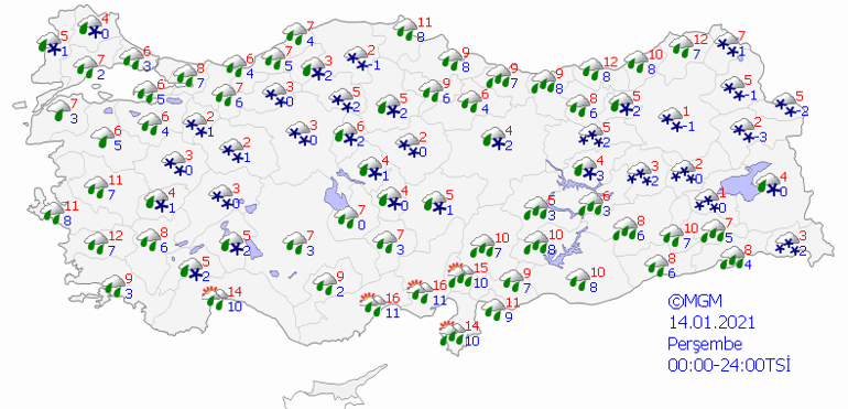 Yarin Hava Durumu Nasil Olacak Mgm 14 Ocak Istanbul Ankara Izmir Ve Il Il Hava Durumu Tahminleri