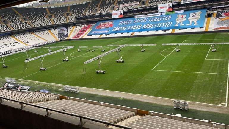 Beşiktaş - Galatasaray derbisi öncesi Vodafone Parkta son durum Kar yağışı sonrası...